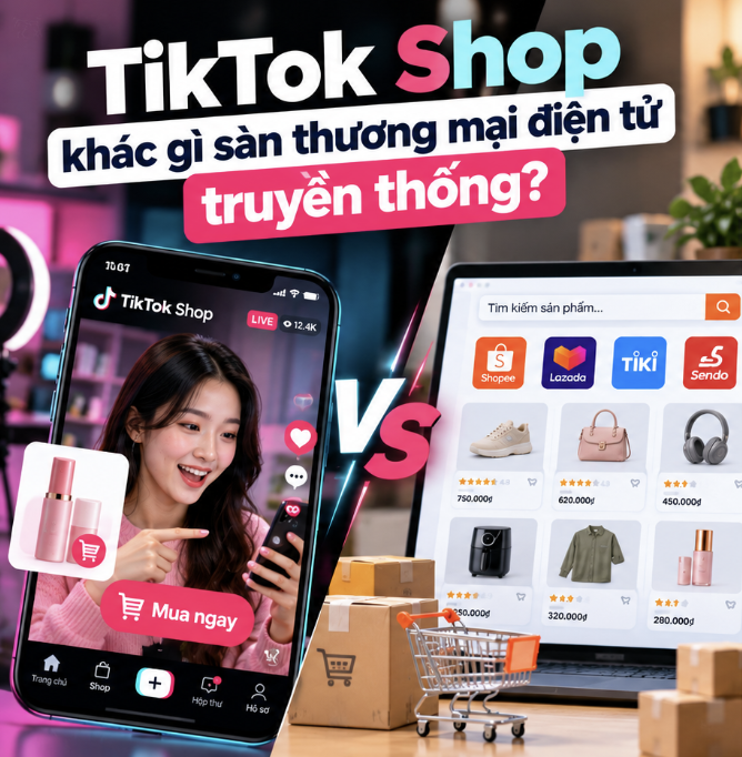 Tiktok Shop khác gì so với sàn TMĐT truyền thống